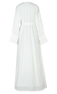 Modest Front Buttons Detailing Light Weight Crushed Fabric Hajj / Umrah Abaya - EastEssence.com