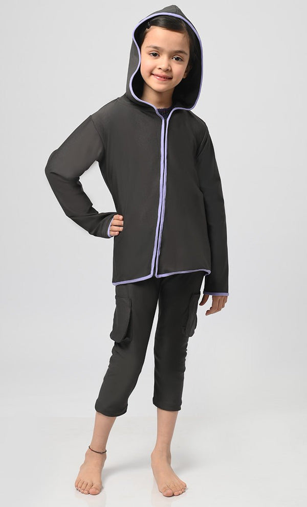 Modest Girl's UV Rays Protected Swimsuit - 2Pc Set - EastEssence.com