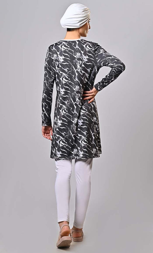 Modest Glacier Stone Printed Swim Wear (3Pc Set) - EastEssence.com