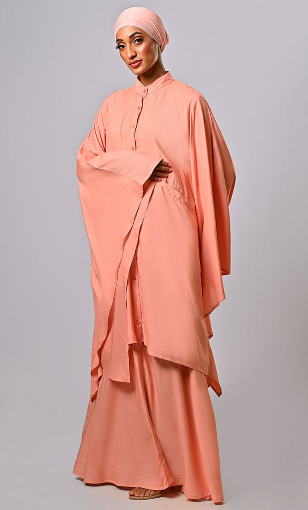 Modest Islamic Contemporary Kaftan-Abaya Attire With Pockets - EastEssence.com
