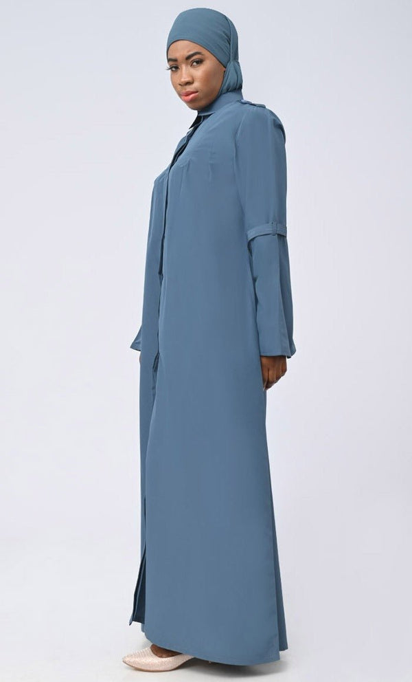 14% Off Modest Islamic Kashibo Button Down Abaya