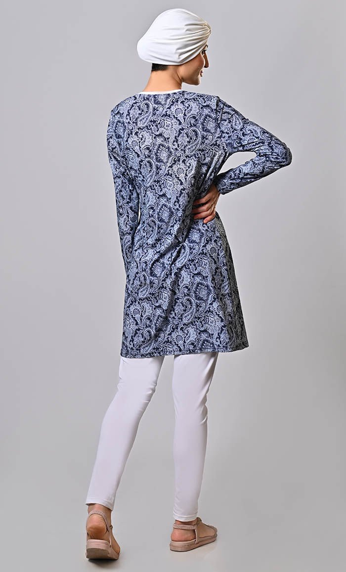 Modest Islamic Paisley Printed Swim Wear 