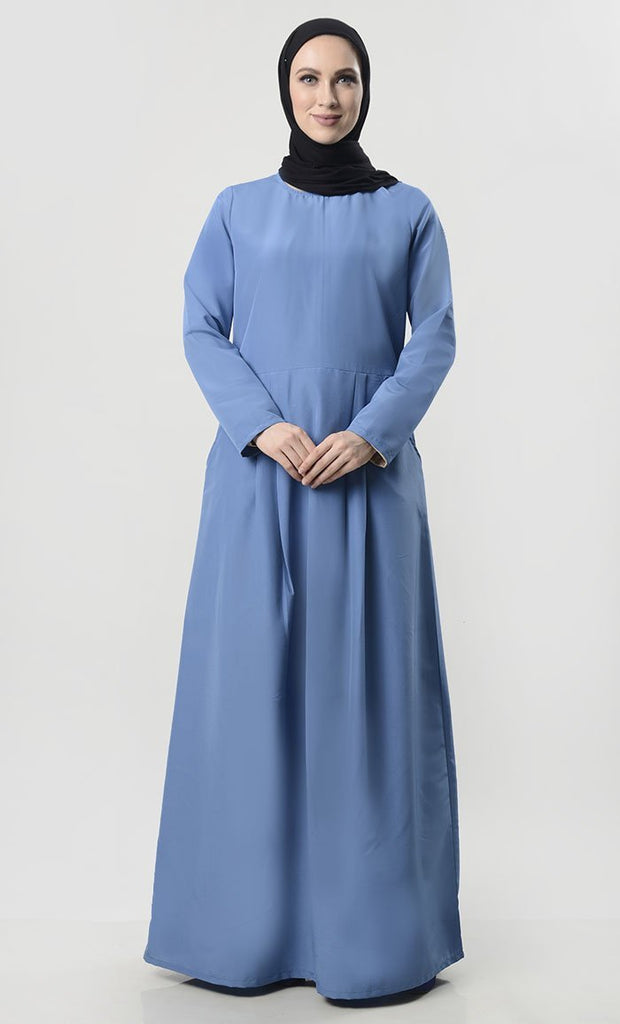 Modest Pleated Abaya With Pockets
