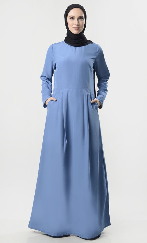Modest Pleated Abaya With Pockets