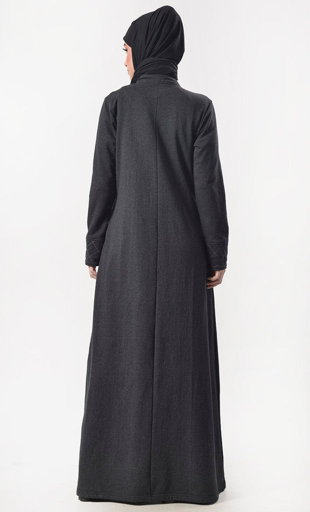 Modest Super Warm Fleece Abaya With Pockets - EastEssence.com