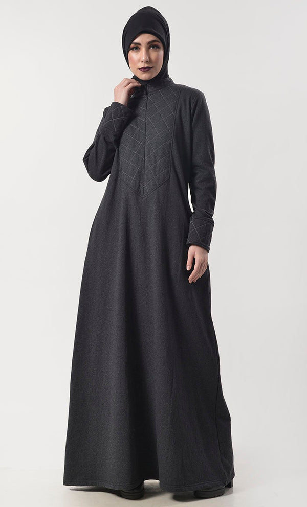 Modest Super Warm Fleece Abaya With Pockets - EastEssence.com