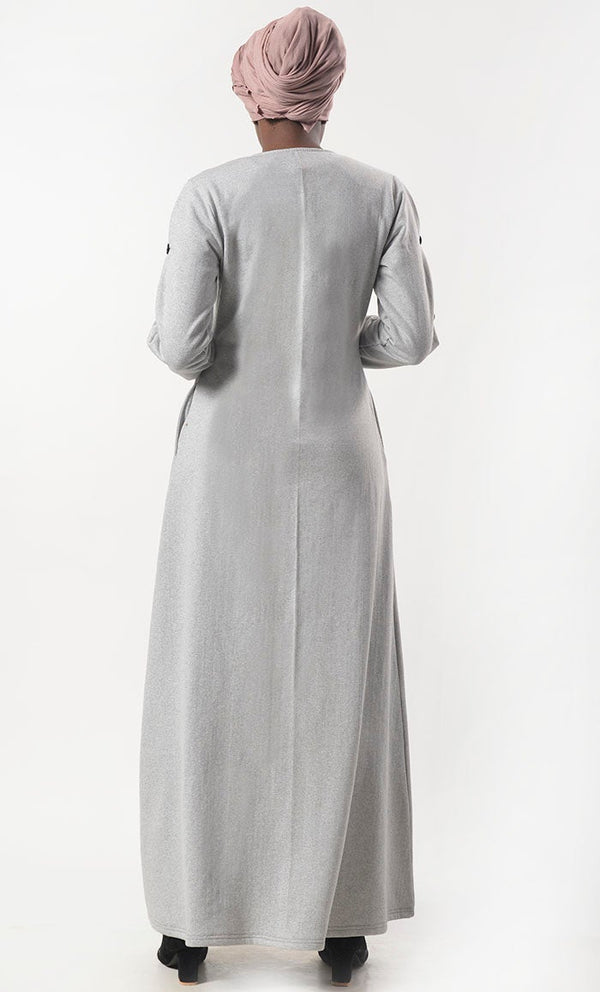 Modest Super Warm Fleece Abaya With Pockets - EastEssence.com
