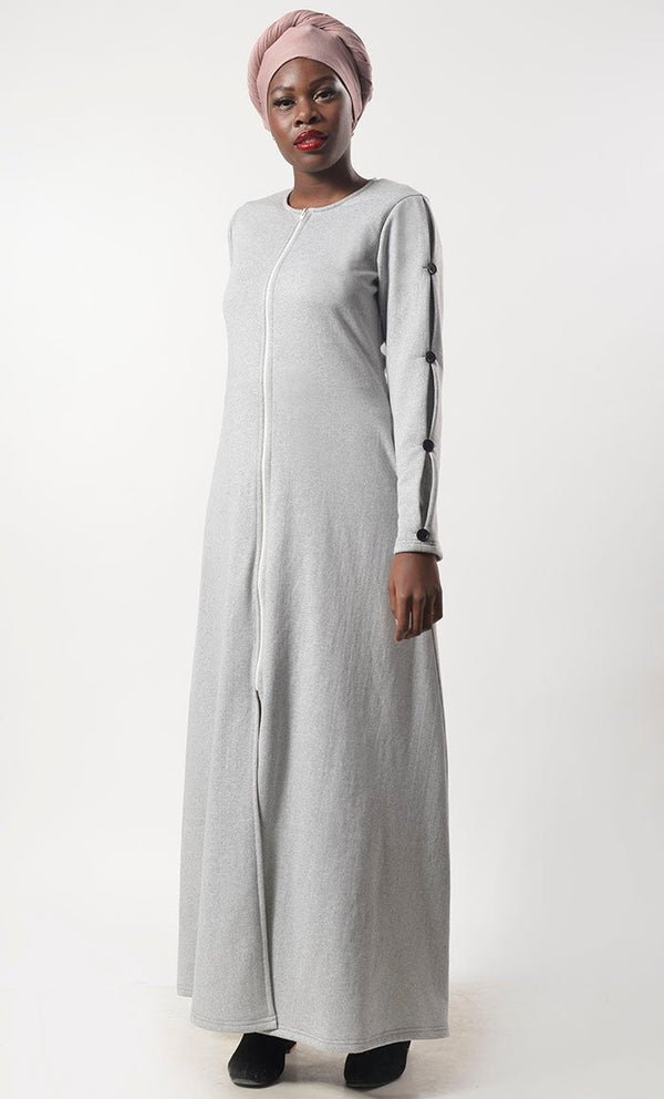 Modest Super Warm Fleece Abaya With Pockets - EastEssence.com