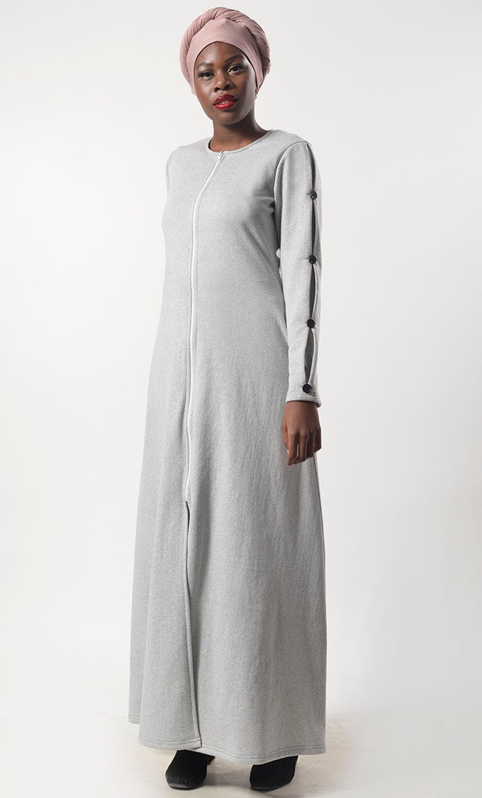 Modest Super Warm Fleece Abaya With Pockets - EastEssence.com