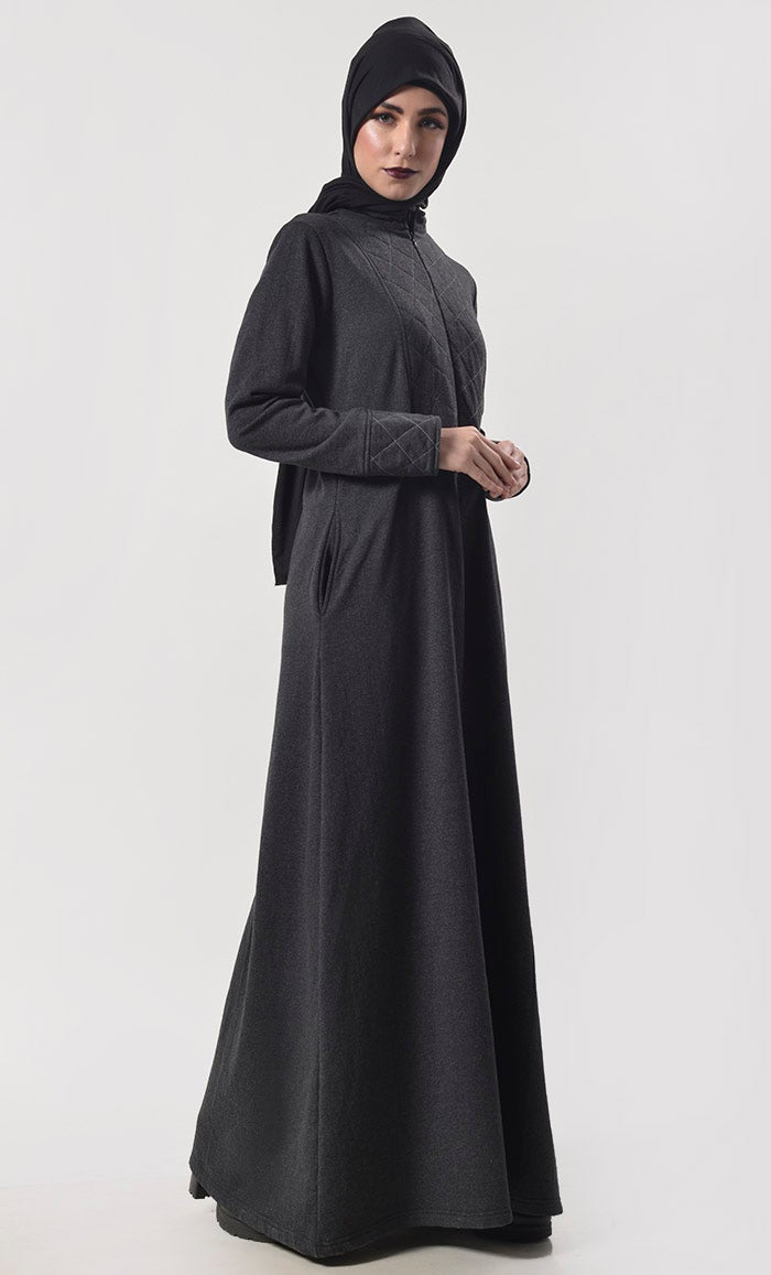 Modest Super Warm Fleece Abaya With Pockets - EastEssence.com