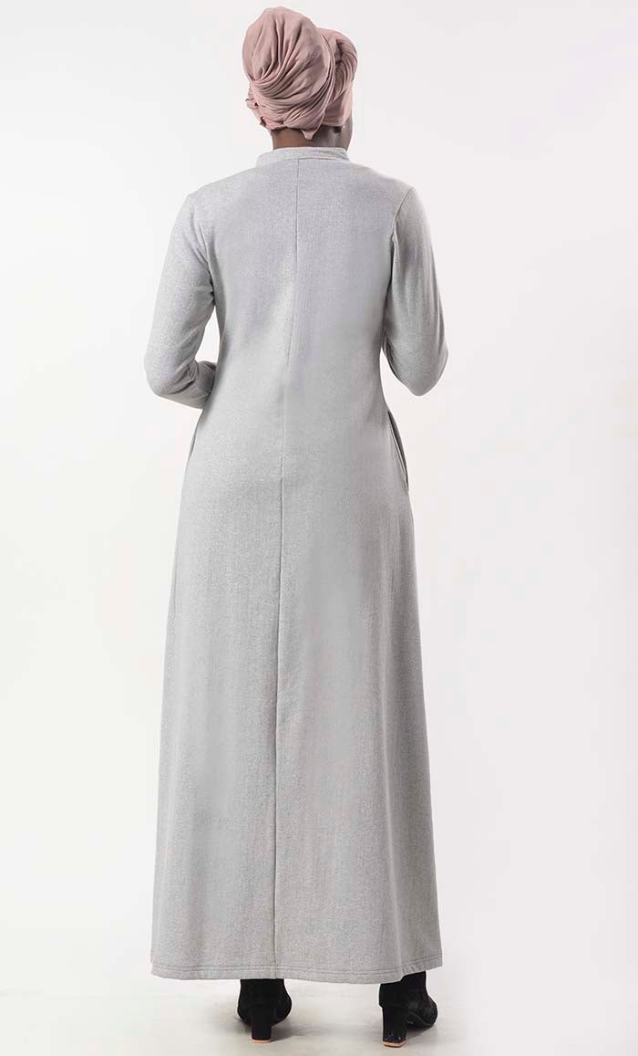 Modest Super Warm Fleece Abaya With Pockets - EastEssence.com