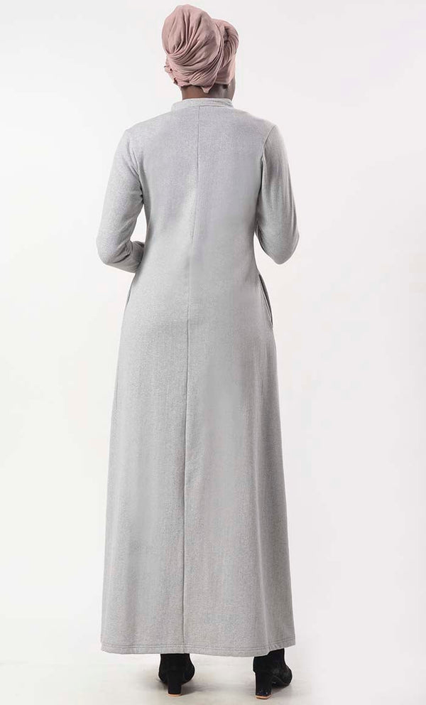 Modest Super Warm Fleece Abaya With Pockets - EastEssence.com