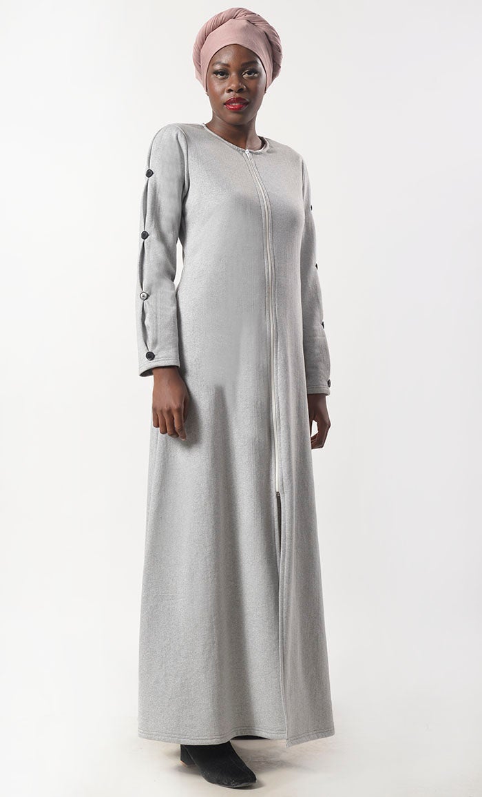 Modest Super Warm Fleece Abaya With Pockets - EastEssence.com