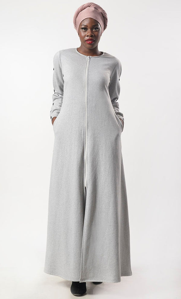 Modest Super Warm Fleece Abaya With Pockets - EastEssence.com