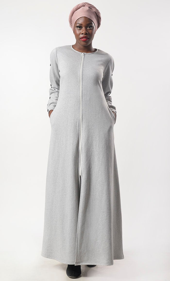 Modest Super Warm Fleece Abaya With Pockets - EastEssence.com