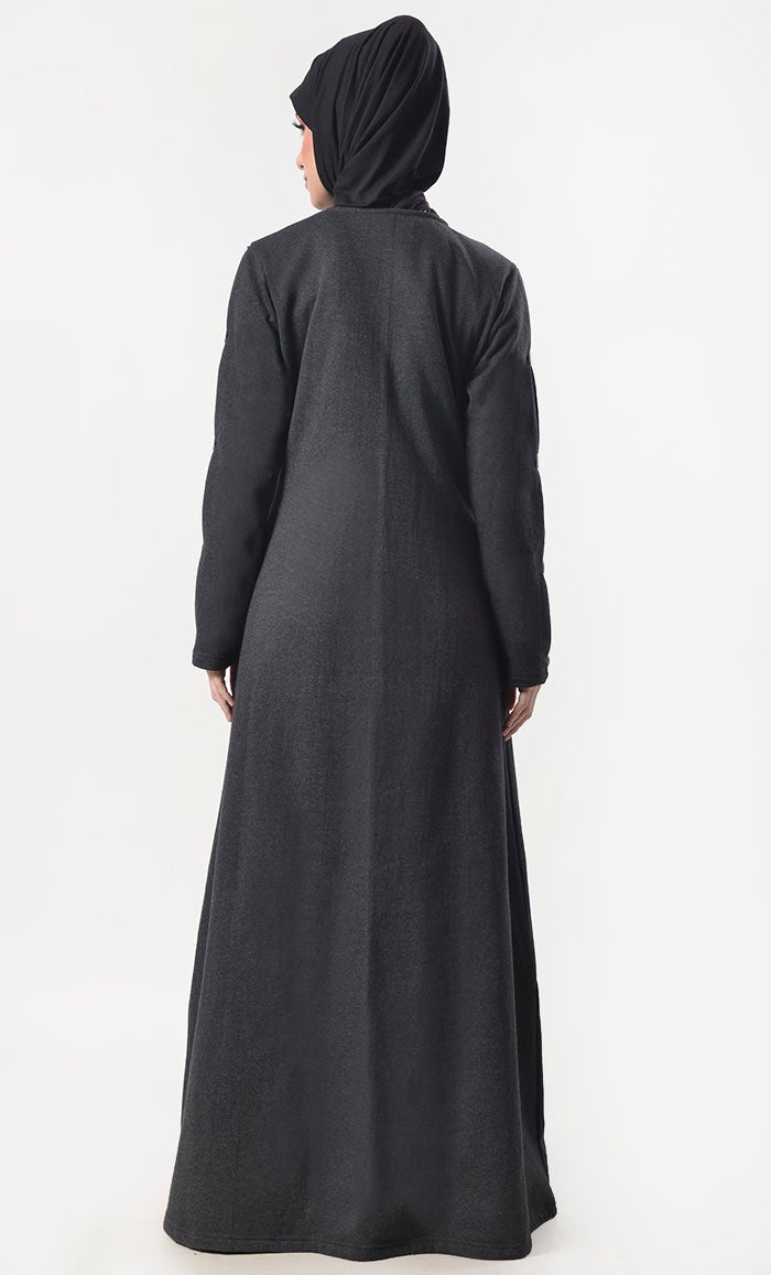 Modest Super Warm Fleece Abaya With Pockets - EastEssence.com