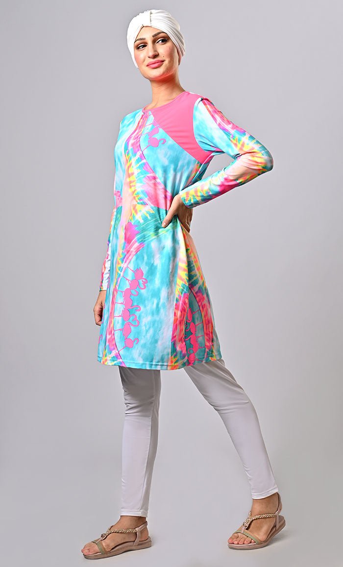Modest Water Resistant Printed Swim Wear