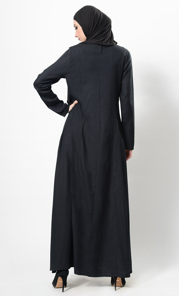 Buttons Detail Abaya Dress