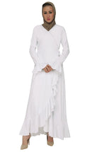 Ruffled Dress-White