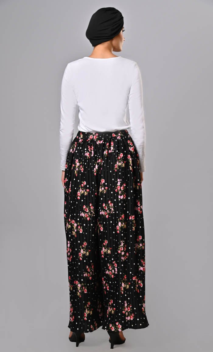 MODEST WOMEN PLEATED WIDE LEG PLAZO WITH POCKETS - EastEssence.com