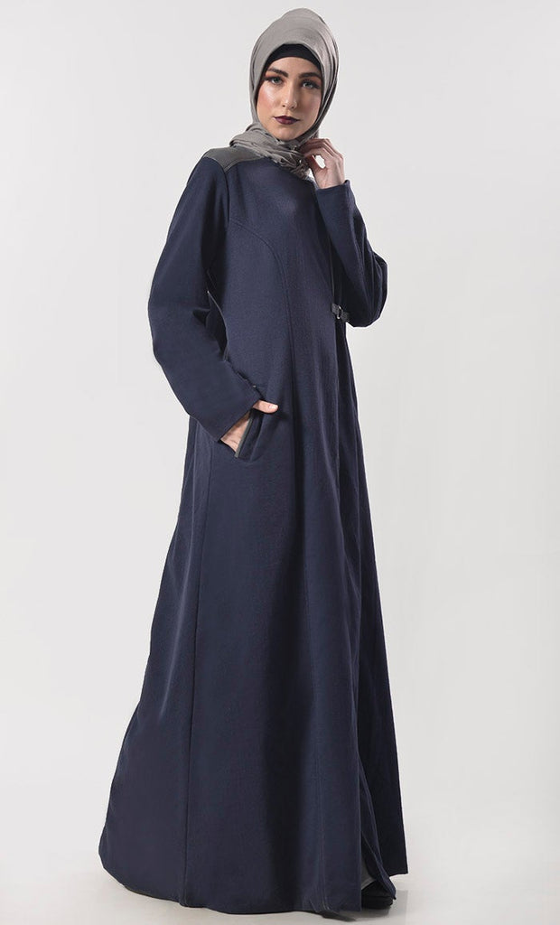 Modish Fleece Overlaping Warm Jacket With Pockets - EastEssence.com