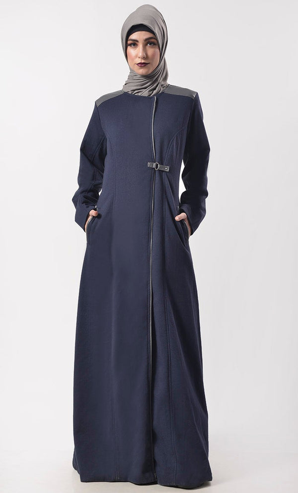 Modish Fleece Overlaping Warm Jacket With Pockets - EastEssence.com