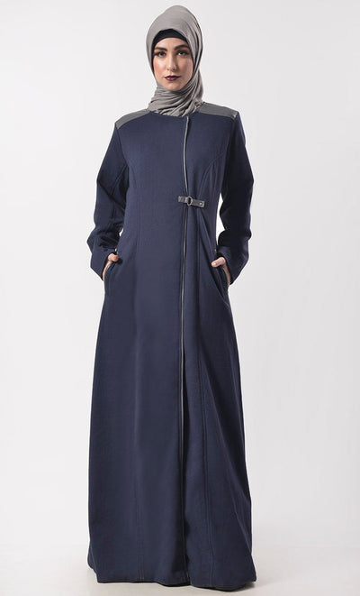 Modish Fleece Overlaping Warm Jacket With Pockets - EastEssence.com