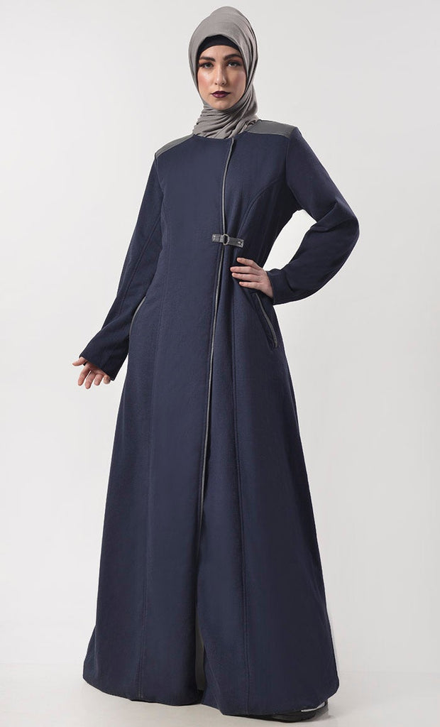 Modish Fleece Overlaping Warm Jacket With Pockets - EastEssence.com