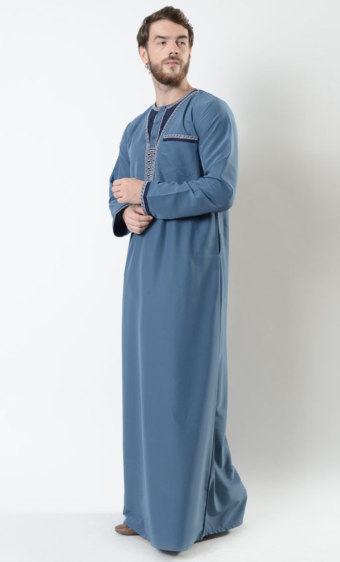 Mounir Men's Moroccan Embroidered Thobe