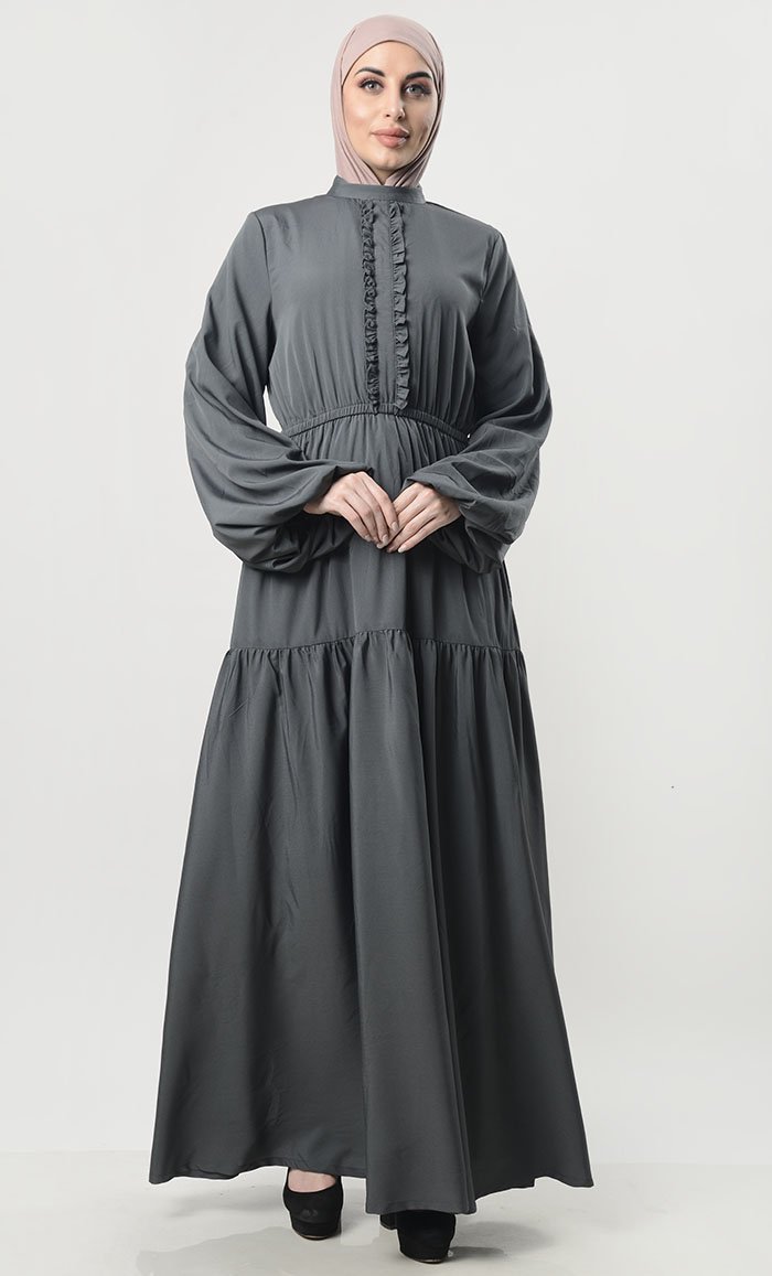 Multi-Tier Abaya With Pockets - EastEssence.com