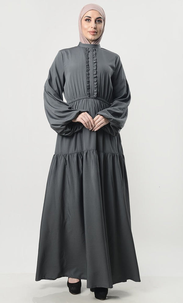 Multi-Tier Abaya With Pockets - EastEssence.com