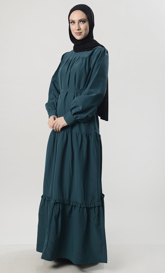 Multi-Tier Abaya With Pockets - EastEssence.com