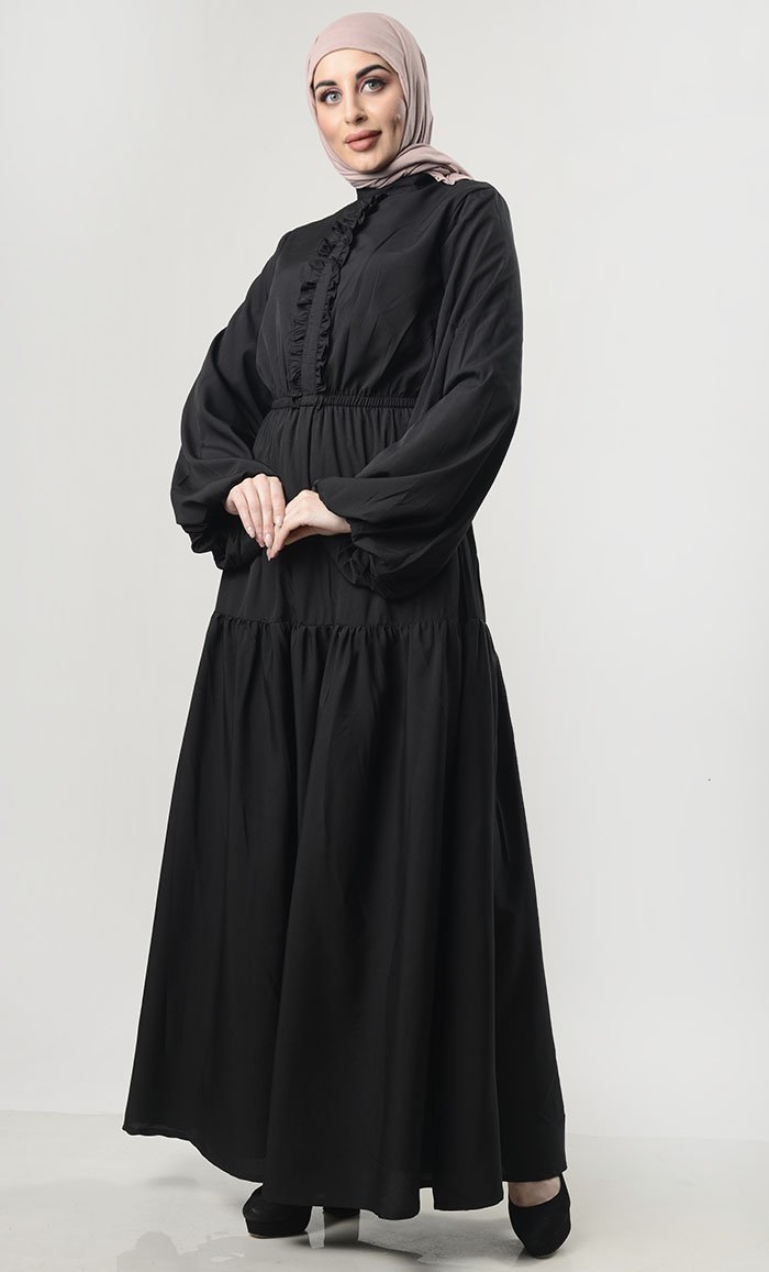 Multi-Tier Abaya With Pockets - EastEssence.com