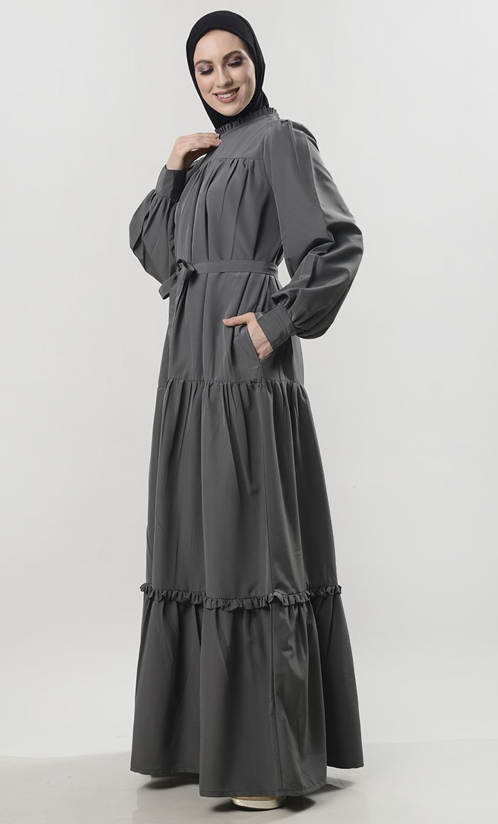 Multi-Tier Abaya With Pockets