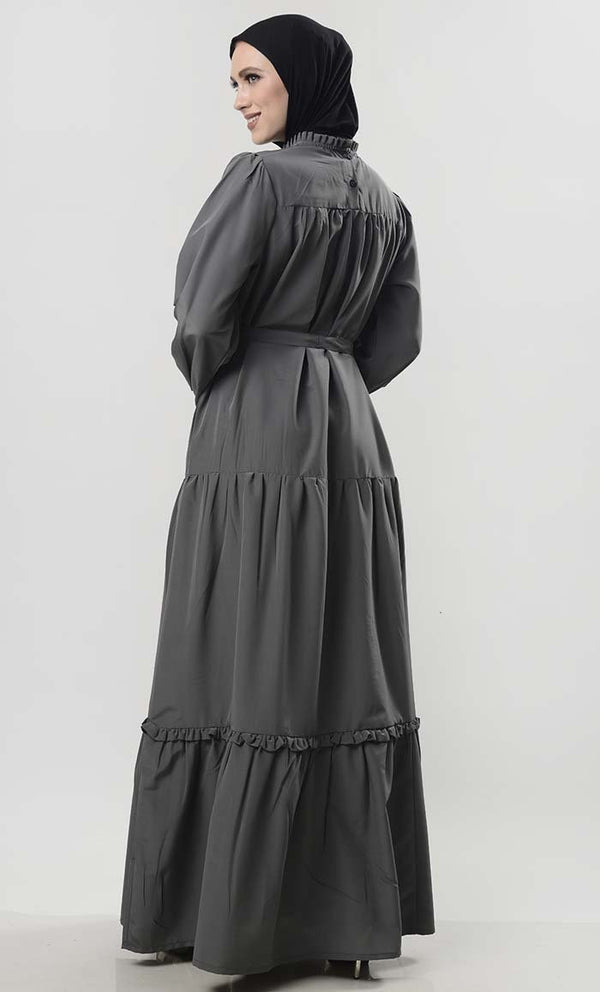 Multi-Tier Abaya With Pockets