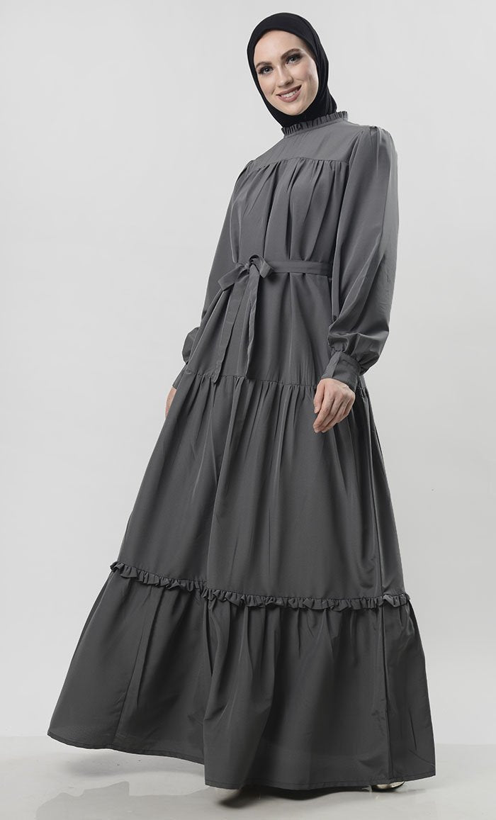 Multi-Tier Abaya With Pockets