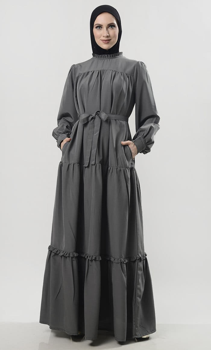 Multi-Tier Abaya with Pockets
