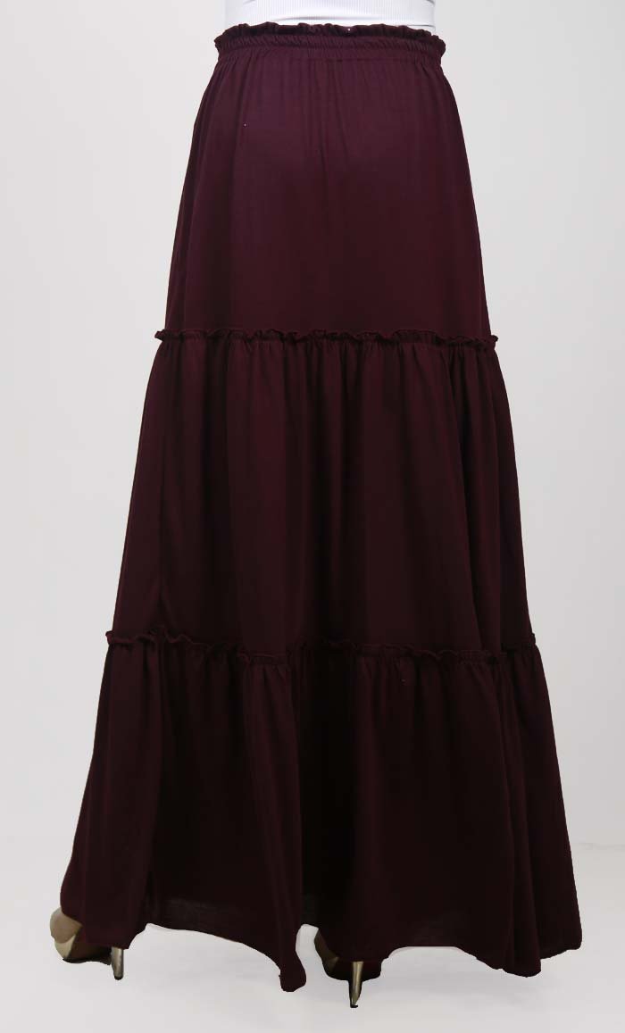 Multi-Tier Gathered Long Skirt - EastEssence.com