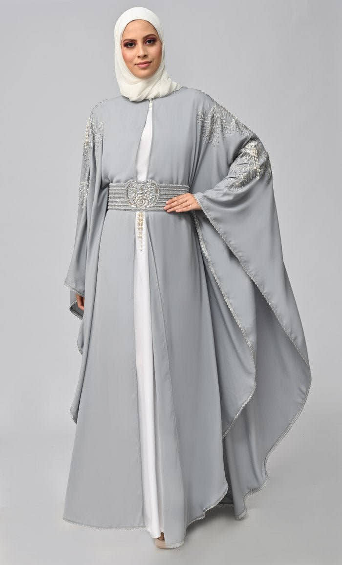 New Islamic Butterfly Cut Embroidered Kaftan Style Abaya - EastEssence.com