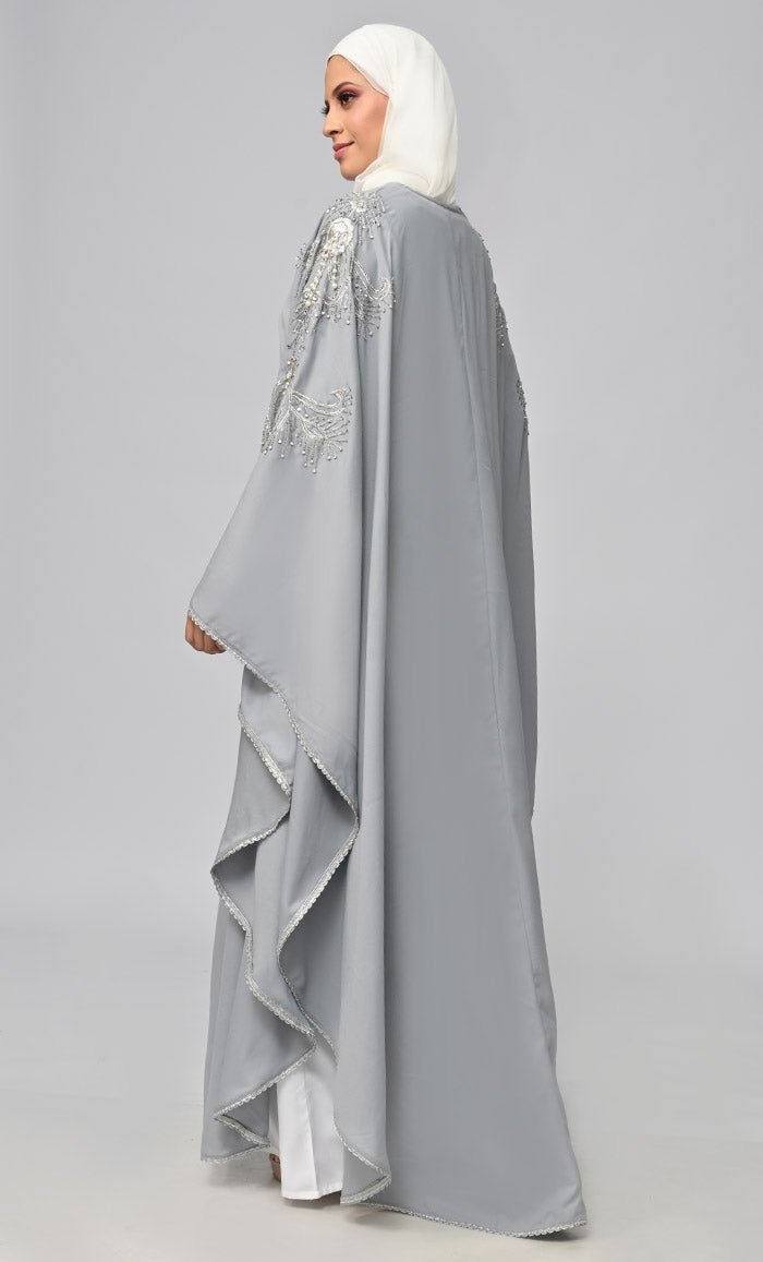 New Islamic Butterfly Cut Embroidered Kaftan Style Abaya - EastEssence.com