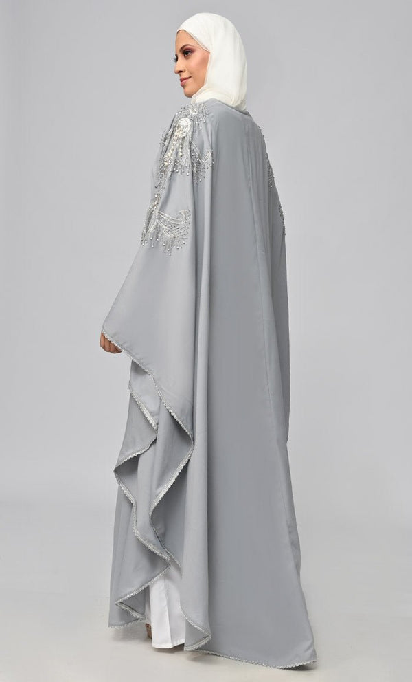 New Islamic Butterfly Cut Embroidered Kaftan Style Abaya - EastEssence.com