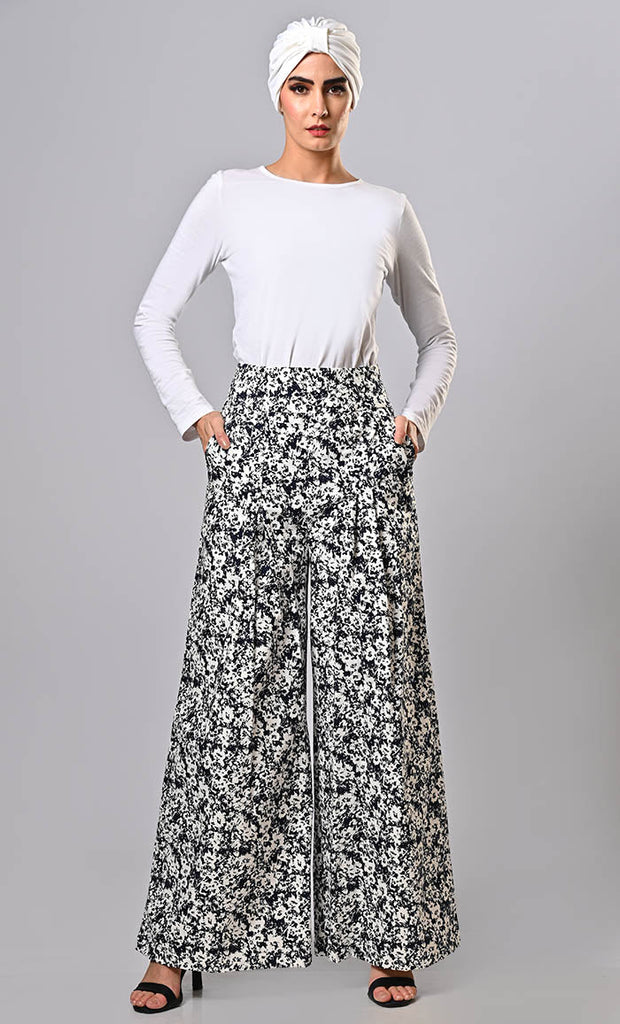 New Islamic modest printed pants with pockets - EastEssence.com