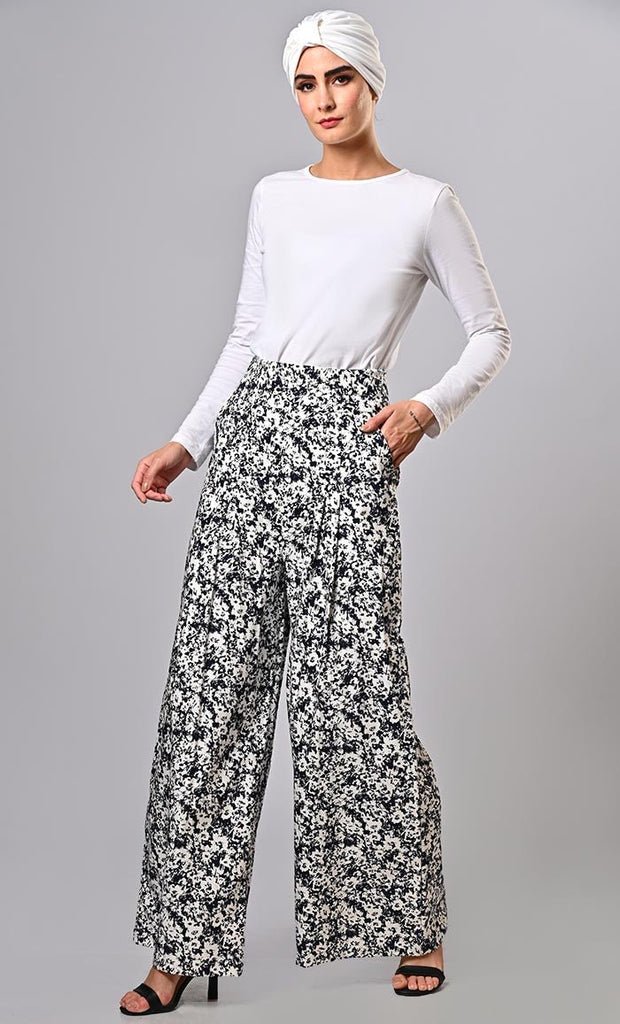 New Islamic modest printed pants with pockets - EastEssence.com