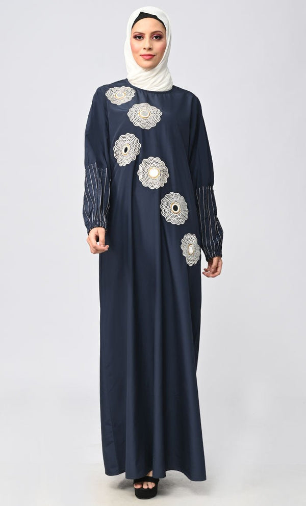 Islamic Pin Tucks Detailing Abaya