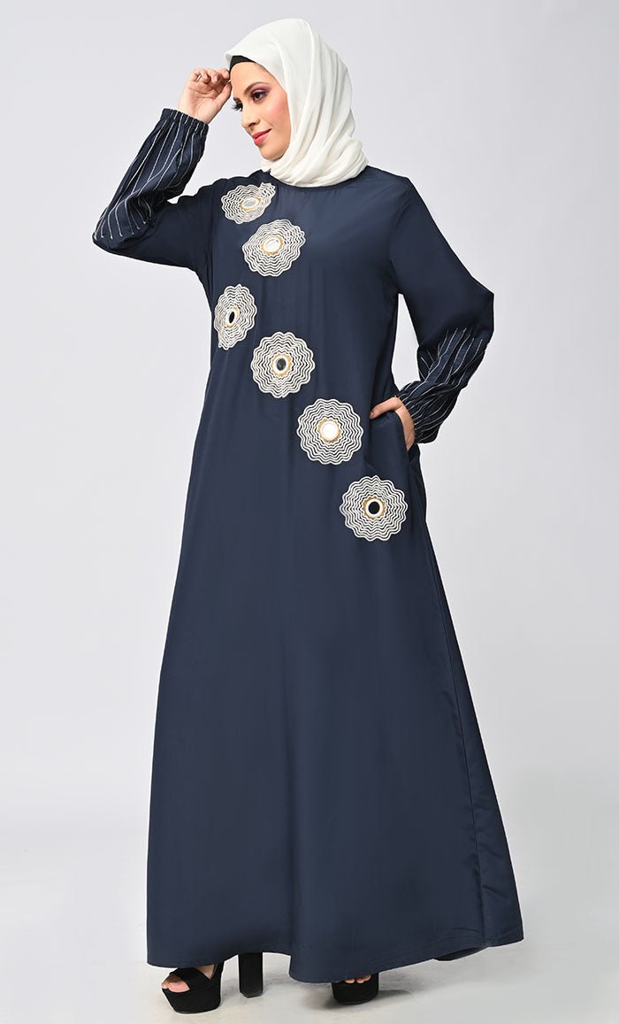 Islamic Pin Tucks Detailing Abaya