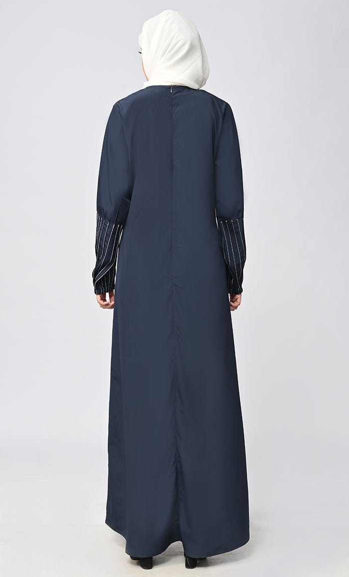 Islamic Pin Tucks Detailing Abaya