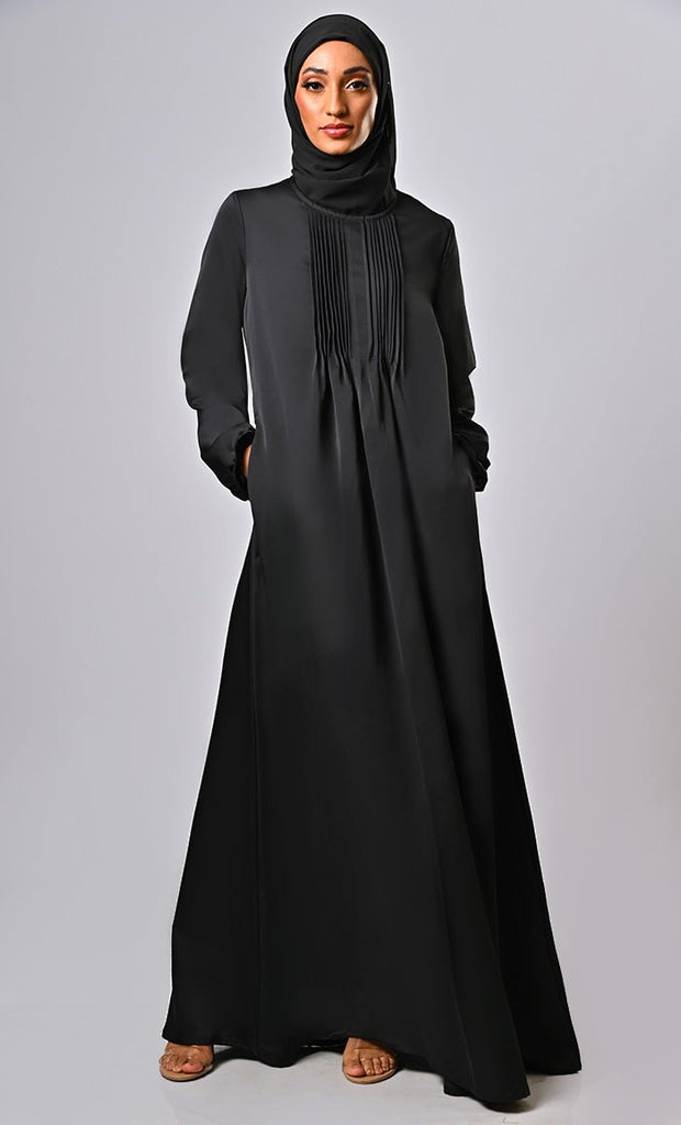 New Traditional Abaya With Modern Pin Tucks - EastEssence.com