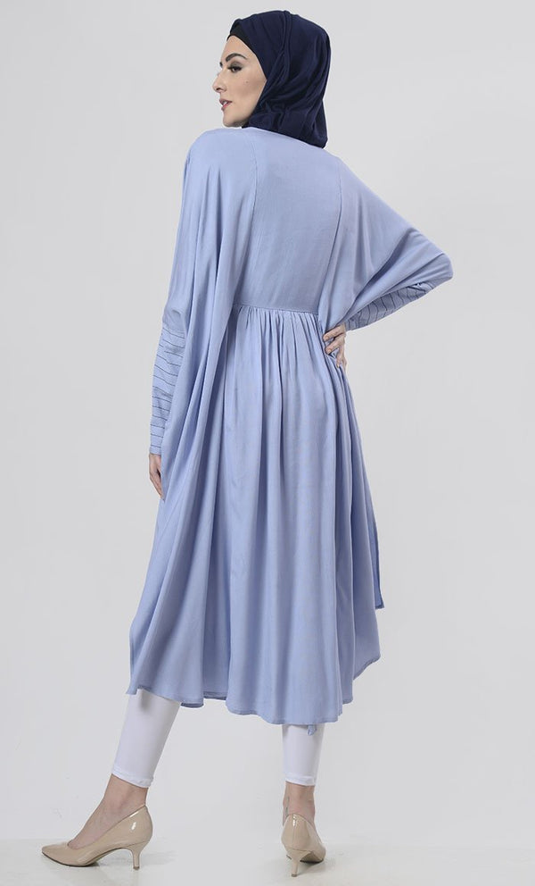 Ocean Blue Full Kaftan Style Tunic - EastEssence.com