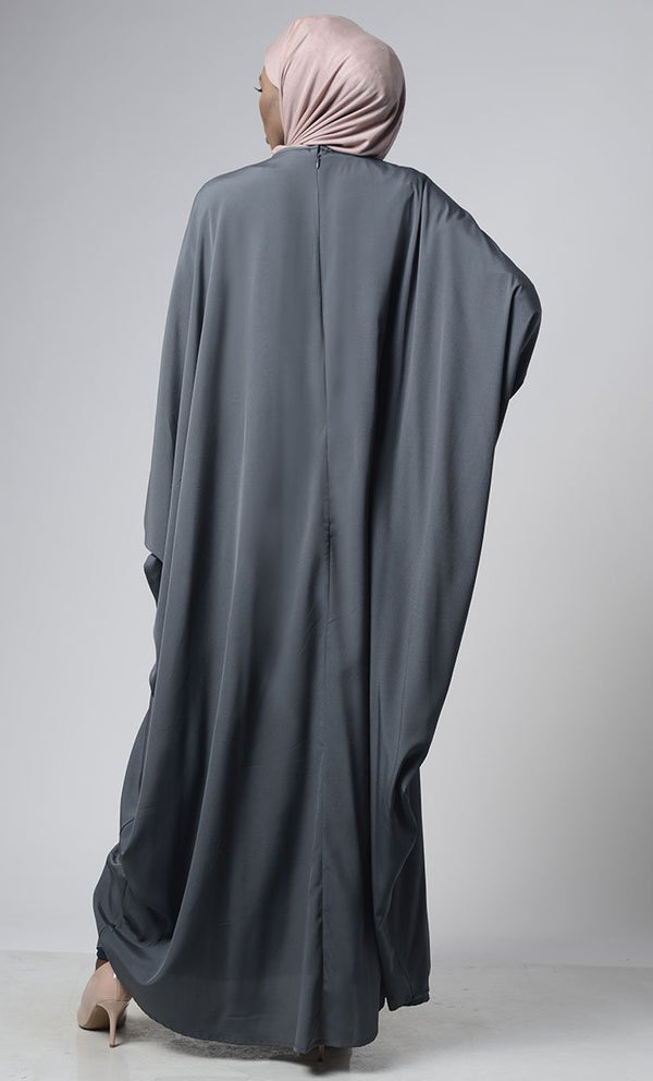 Islamic Maxi Abaya Kaftan-Grey