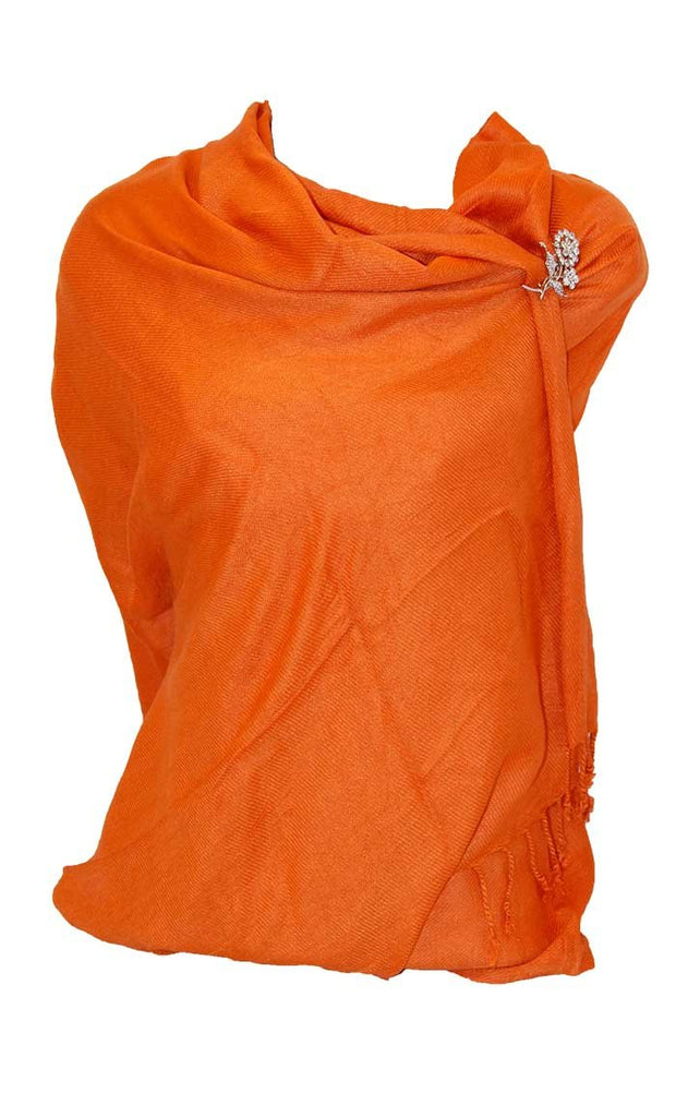 Orange Pashmina Shawl - EastEssence.com